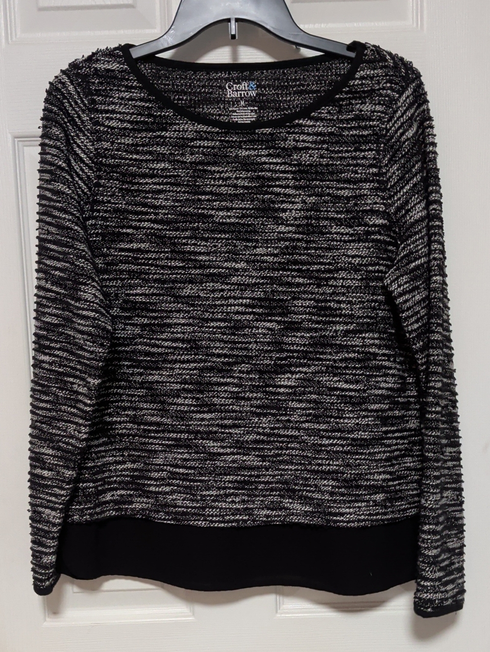 3 For $20 croft & barrow Black and White Marled Crew Neck Sweater